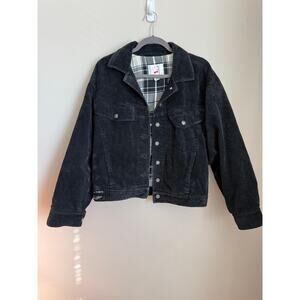 Vintage 1980s Mondi Black Corduroy Cropped Jacket – Size EU 36